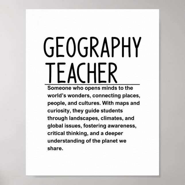 Geography teacher poster (Front)