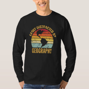 Geography Teacher Retro Vintage Geographer World M T-Shirt