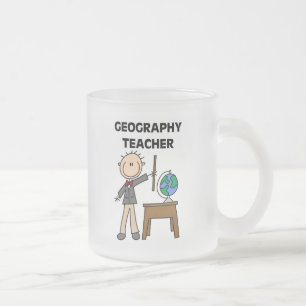 GEOGRAPHY TEACHER Tshirts and Gifts Frosted Glass Coffee Mug