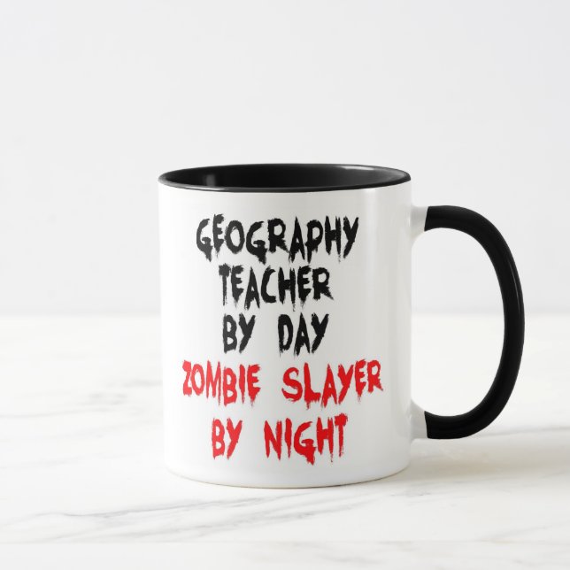 Geography Teacher Zombie Slayer Mug (Right)