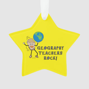 Geography Teachers Rock  Ornament