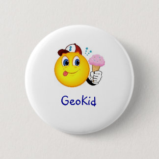 GeoKid Boy with Ice Cream Geocaching Swag Pin