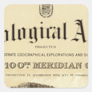 Geological Atlas Title Page Square Sticker