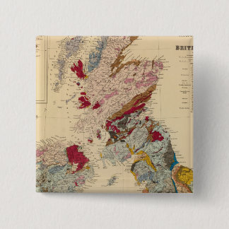 Geological map, British Isles 15 Cm Square Badge
