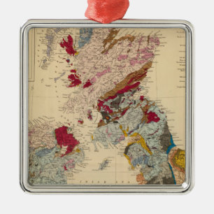 Geological map, British Isles Metal Tree Decoration