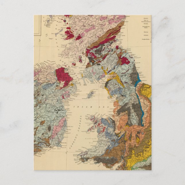 Geological map, British Isles Postcard (Front)