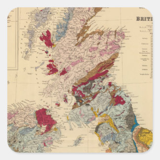 Geological map, British Isles Square Sticker