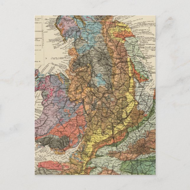 Geological map England, Wales Postcard (Front)