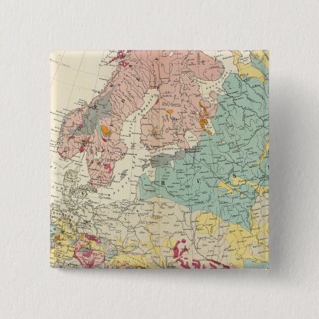Geological map Europe 15 Cm Square Badge (Front)