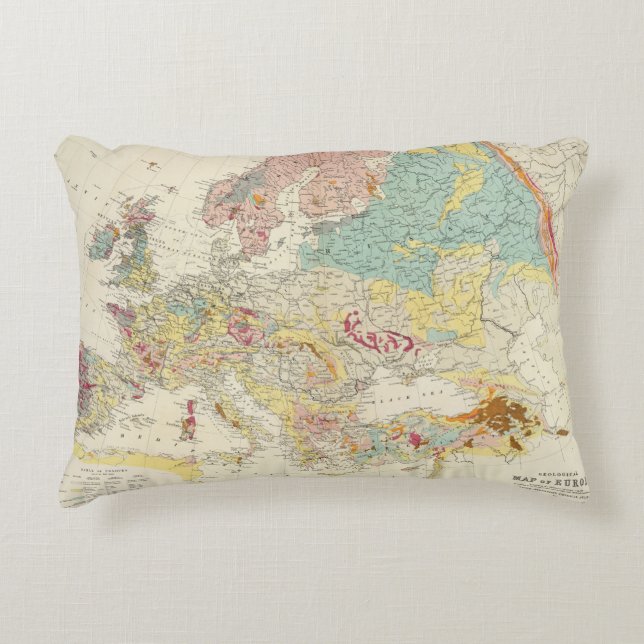 Geological map Europe Decorative Cushion (Front)