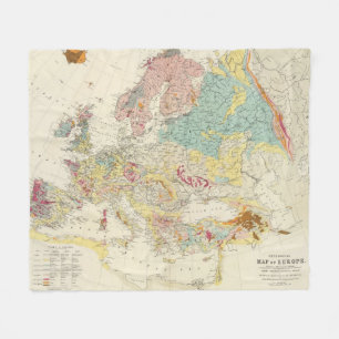 Geological map Europe Fleece Blanket