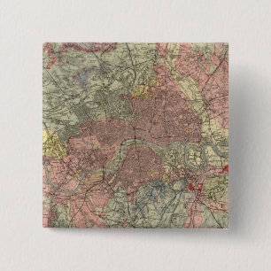 Geological map London 15 Cm Square Badge