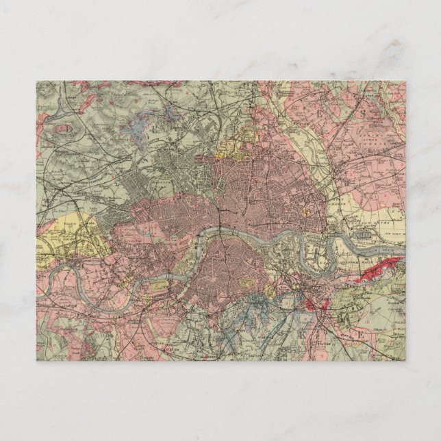 Geological map London Postcard (Front)