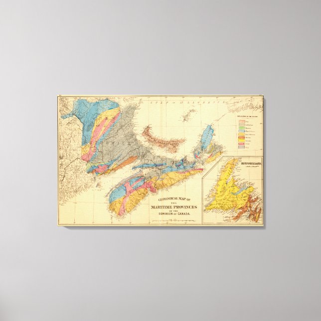 Geological map, Maritime Provinces Canvas Print (Front)