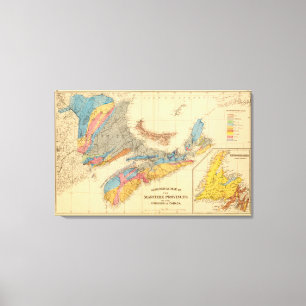 Geological map, Maritime Provinces Canvas Print