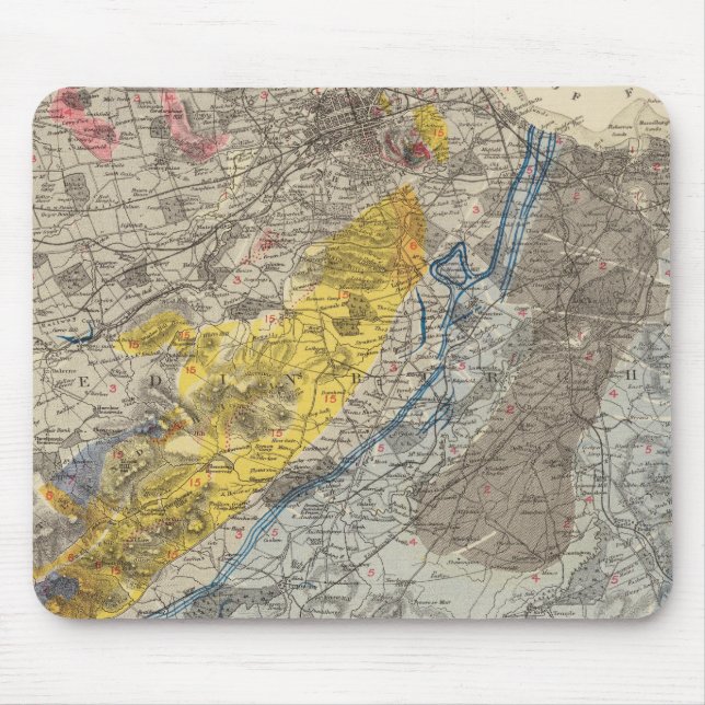 Geological map of Edinburgh Mouse Mat (Front)