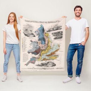 Geological Map of England Fleece Blanket