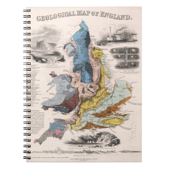 Geological Map of England Notebook (Front)