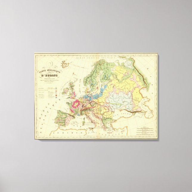 Geological Map of Europe Canvas Print (Front)