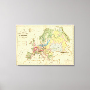 Geological Map of Europe Canvas Print