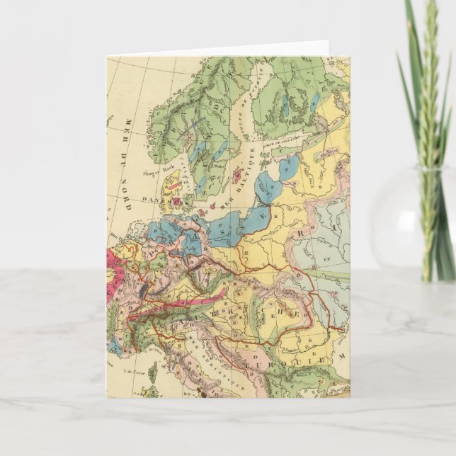 Geological Map of Europe Card (Front)