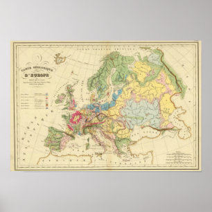 Geological Map of Europe Poster