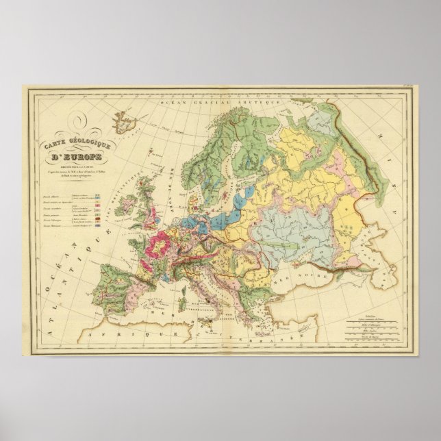 Geological Map of Europe Poster (Front)
