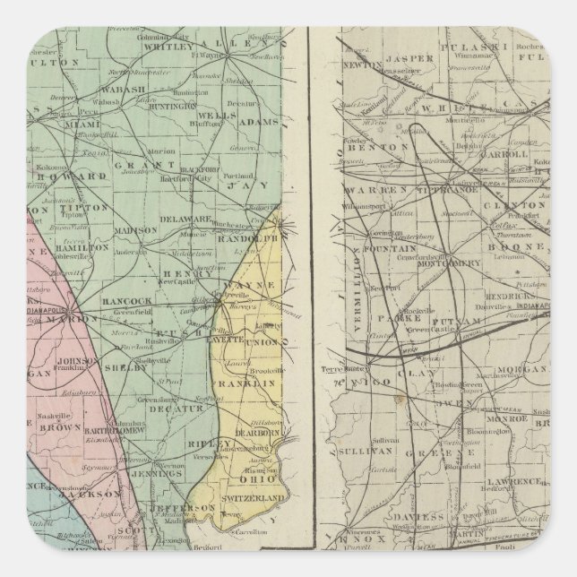 Geological map of Indiana Square Sticker (Front)