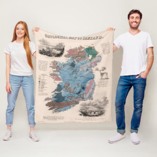 Geological Map of Ireland Fleece Blanket