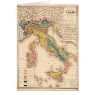 Geological Map of Italy by H. de Collegno (1844)