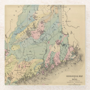 Geological map of Maine Glass Coaster