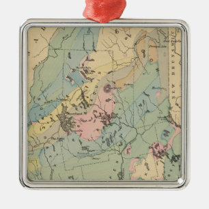 Geological map of Maine Metal Tree Decoration