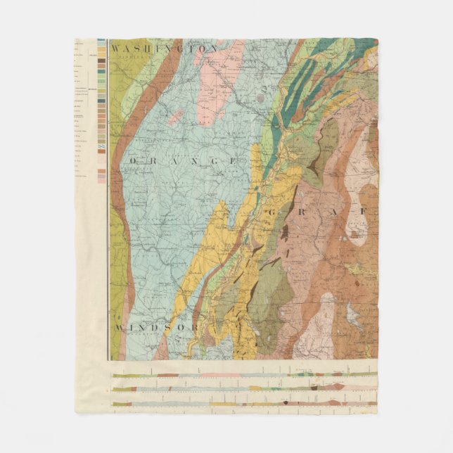 Geological Map of New Hampshire 2 Fleece Blanket (Front)
