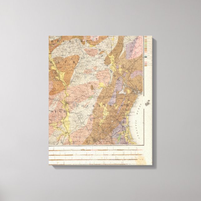 Geological Map of New Hampshire 4 Canvas Print (Front)
