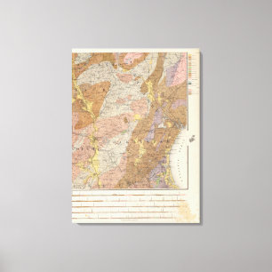Geological Map of New Hampshire 4 Canvas Print