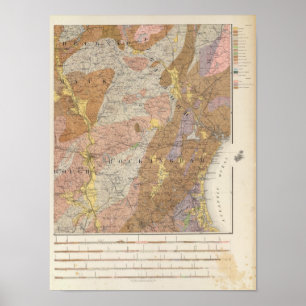 Geological Map of New Hampshire 4 Poster