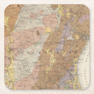 Geological Map of New Hampshire 4 Square Paper Coaster