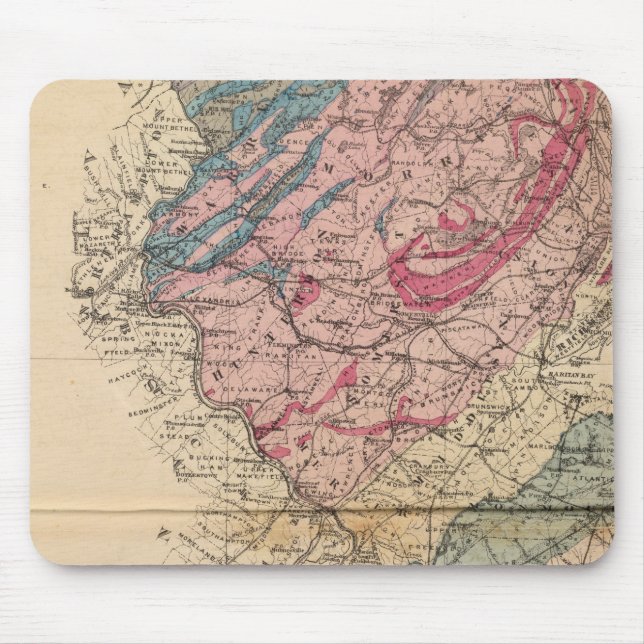 Geological map of New Jersey Mouse Mat (Front)
