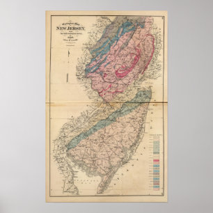 Geological map of New Jersey Poster