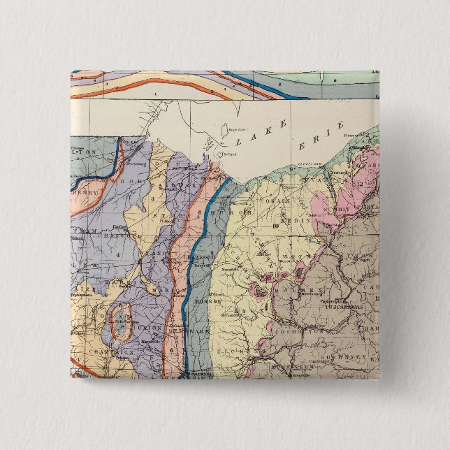 Geological map of Ohio 15 Cm Square Badge (Front)