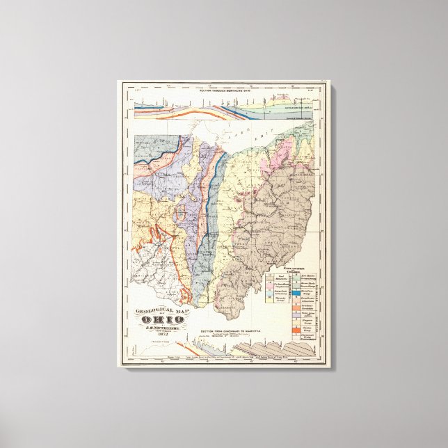 Geological map of Ohio Canvas Print (Front)