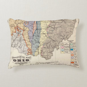 Geological map of Ohio Decorative Cushion