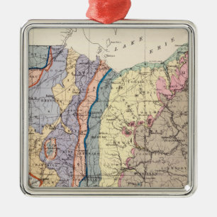 Geological map of Ohio Metal Tree Decoration