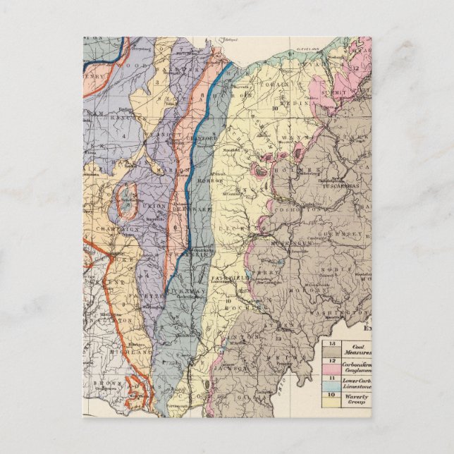 Geological map of Ohio Postcard (Front)