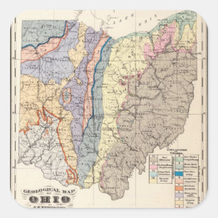 Geological map of Ohio Square Sticker