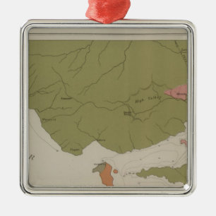 Geological Map of the Clear Lake District Metal Tree Decoration