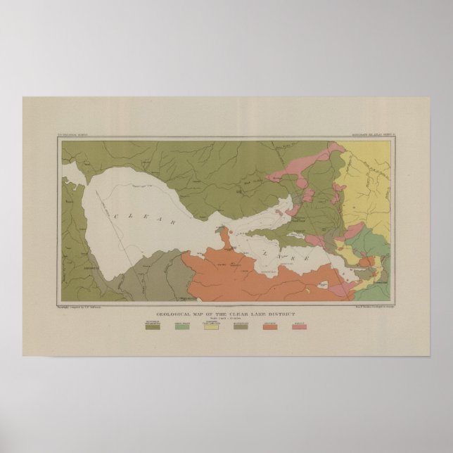 Geological Map of the Clear Lake District Poster (Front)