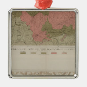 Geological Map of the Knoxville District Metal Tree Decoration