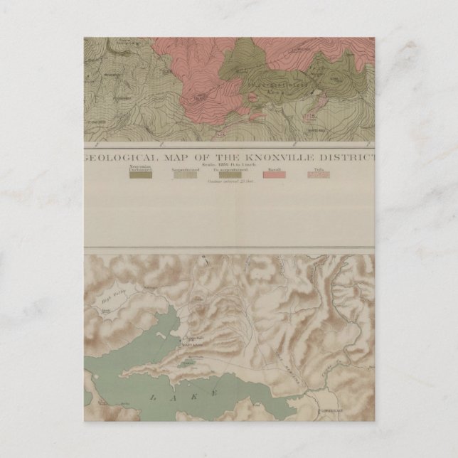 Geological Map of the Knoxville District Postcard (Front)