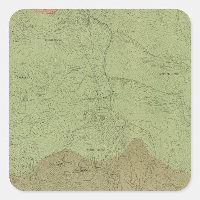Geological Map of the New Idria District Square Sticker (Front)